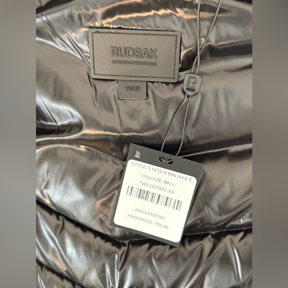 New in Box - RUDSAK Shiny Black Belted Puffer Coat - Picture 7 of 12